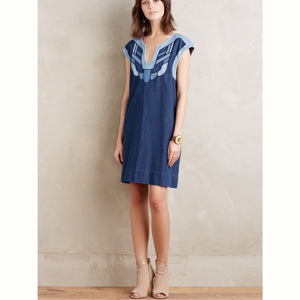 Sanara Denim Dress, pullover style with deep pockets